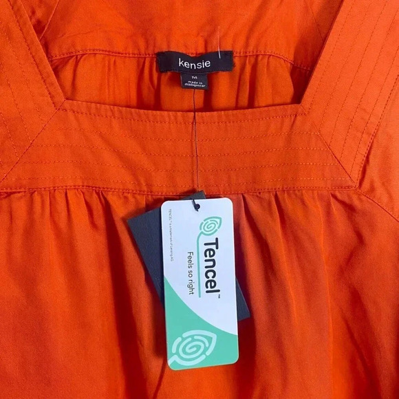NWT Kensie Tencel Orange Top - Picture 7 of 12